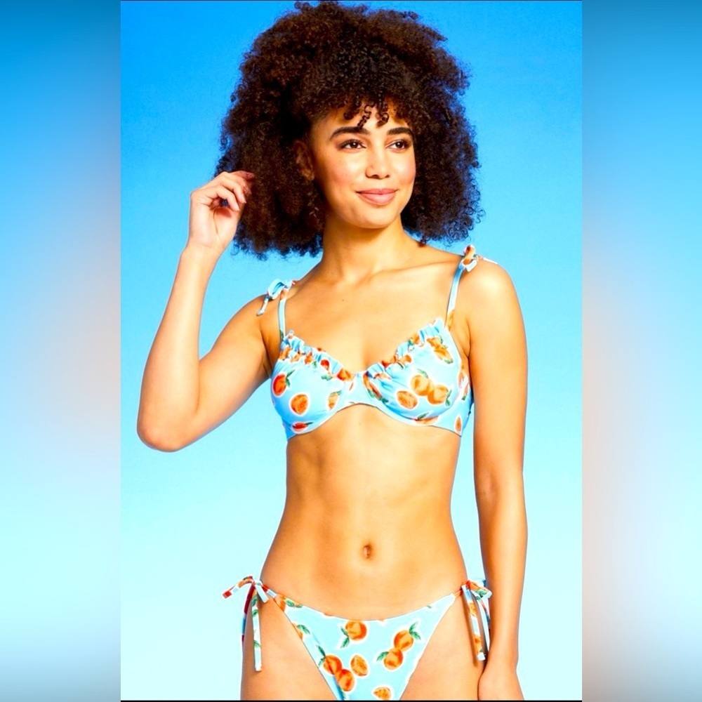 Wild Fable Oranges Print Bikini Two Piece Swim Suit